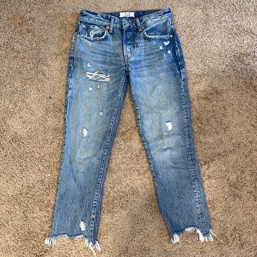 Free People- low waisted blue jeans- size 24